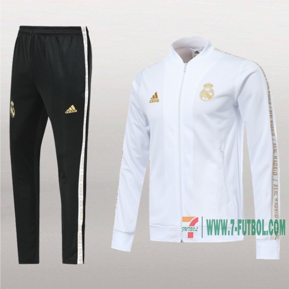 7-Futbol: Nueva Clasicas Chaqueta Chandal Del Real Madrid Blancas Cremallera 2019 2020