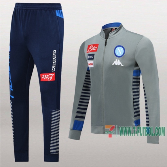 7-Futbol: Nuevas Clasicas Chaqueta Chandal Del Ssc Napoli Gris Medio Zip 2019 2020