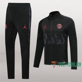 7-Futbol: Nueva Clasicas Chaqueta Chandal Del Psg Paris Jordan Negra/Gris Medio Zip 2019 2020