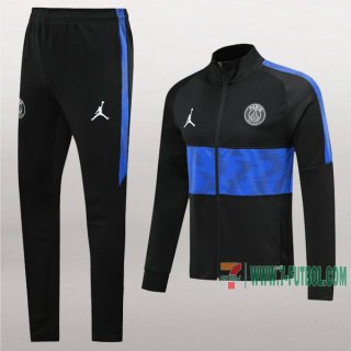 7-Futbol: Nueva Clasico Chaqueta Chandal Del Psg Paris Jordan Negra/Azul Medio Zip 2019 2020