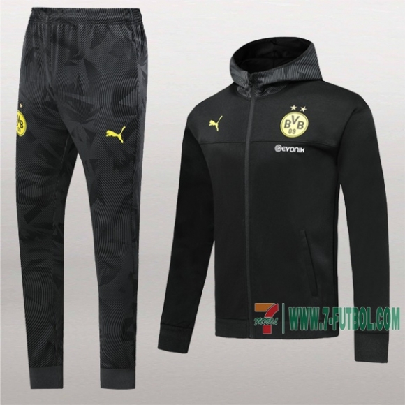 7-Futbol: Termicas Nueva Chaqueta Chandal Del Borussia Dortmund Con Capucha Negra Medio Zip 2019 2020