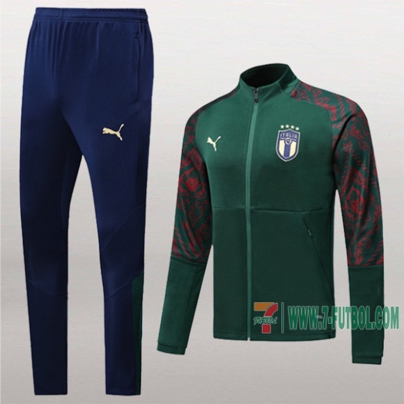 7-Futbol: La Nueva Termicas Chaqueta Chandal Del Italia Verde Medio Zip 2019 2020