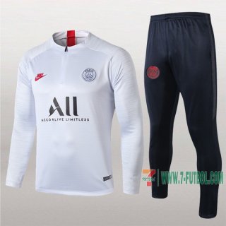 7-Futbol: Las Nuevas Chandal Del Psg Paris Blancas Medio Zip 2019 2020