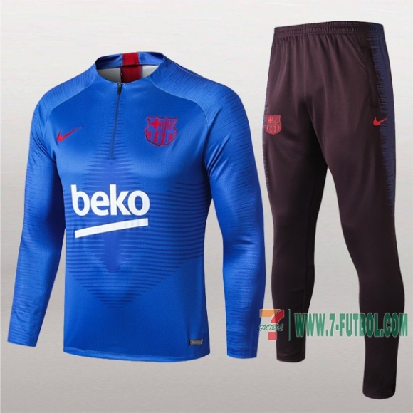 7-Futbol: Nuevas Clasicas Chandal Del Fc Barcelona Azul Medio Zip 2019 2020