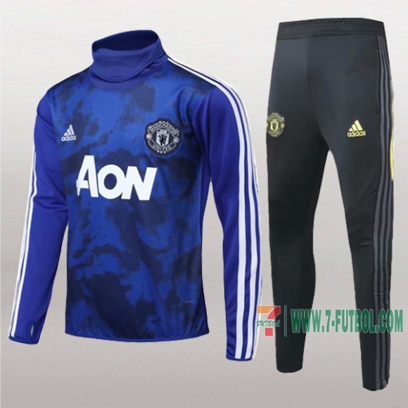 7-Futbol: Nueva Clasicas Sudadera Chandal Del Manchester United Cuello Alto Azul 2019 2020