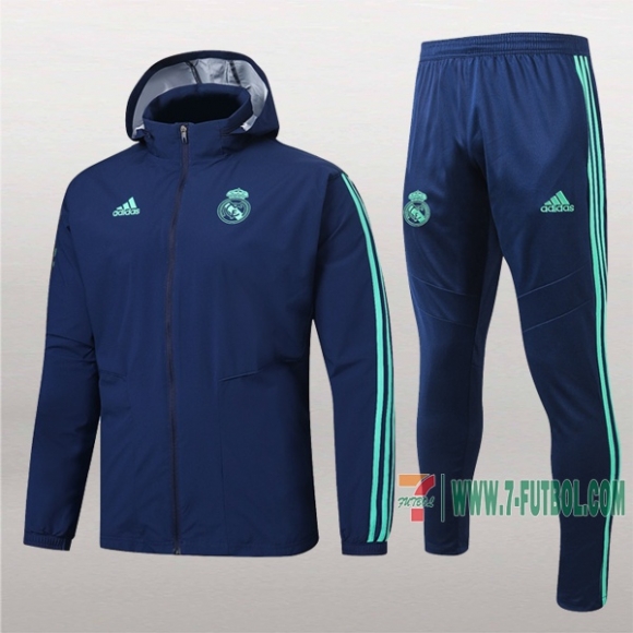 7-Futbol: La Nueva Clasicas Chaqueta Chandal Rompeviento Del Real Madrid Con Capucha Azul Marino Cremallera 2019 2020