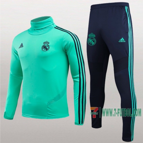 7-Futbol: Nueva Retro Sudadera Chandal Del Real Madrid Cuello Alto Verde 2019 2020