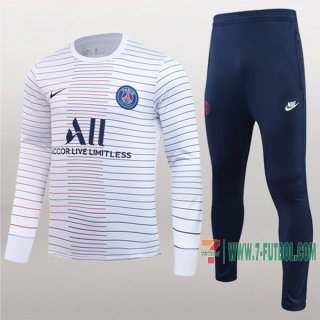 7-Futbol: Termicas Nuevo Sudadera Chandal Del Psg Paris Blancas Rayado 2020 2021