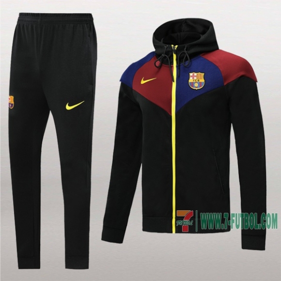 7-Futbol: Termicas Original Chaqueta Chandal Del Fc Barcelona Con Capucha Negra Azul Roja Cremallera 2020-2021