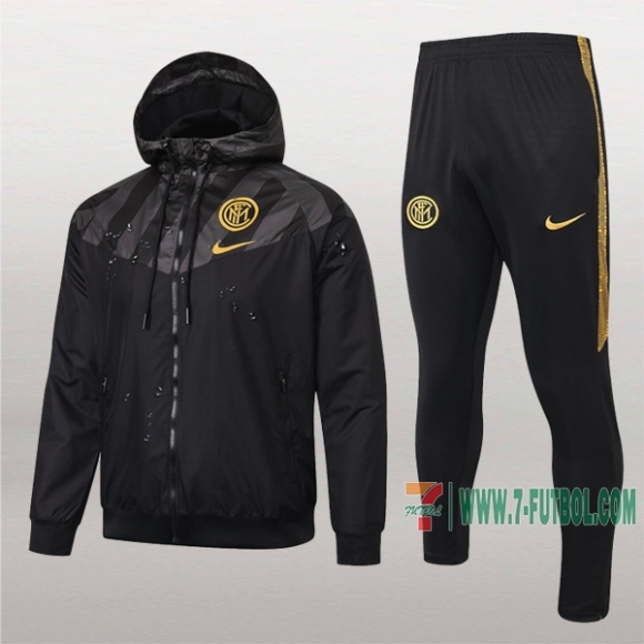 7-Futbol: La Nueva Termicas Chaqueta Chandal Rompeviento Del Inter Milan Con Capucha Negra Cremallera 2020/2021