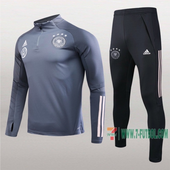 7-Futbol: Nueva Retro Chandal Del Alemania Gris Oscuro Medio Zip 2020 2021