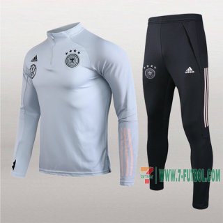 7-Futbol: Nueva Clasicas Chandal Del Alemania Gris Claro Medio Zip 2020 2021