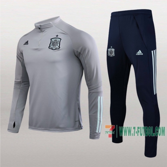 7-Futbol: La Nueva Original Chandal Del Espana Gris Claro Medio Zip 2020 2021