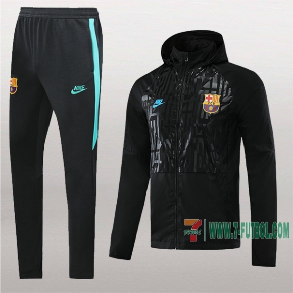 7-Futbol: La Nueva Termicas Chaqueta Chandal Rompeviento Del Fc Barcelona Con Capucha Negra Cremallera 2020/2021