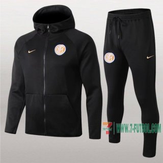 7-Futbol: Nuevas Clasicas Chaqueta Chandal Del Inter Milan Con Capucha Negra Cremallera 2019 2020