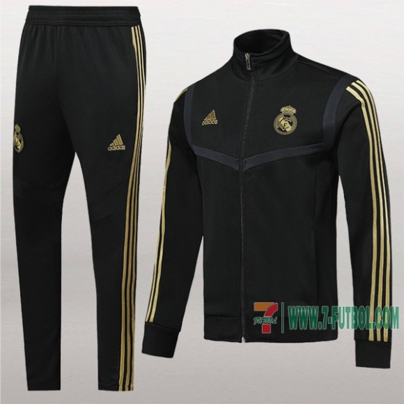 7-Futbol: La Nueva Retro Chaqueta Chandal Del Real Madrid Negra Cremallera 2019 2020