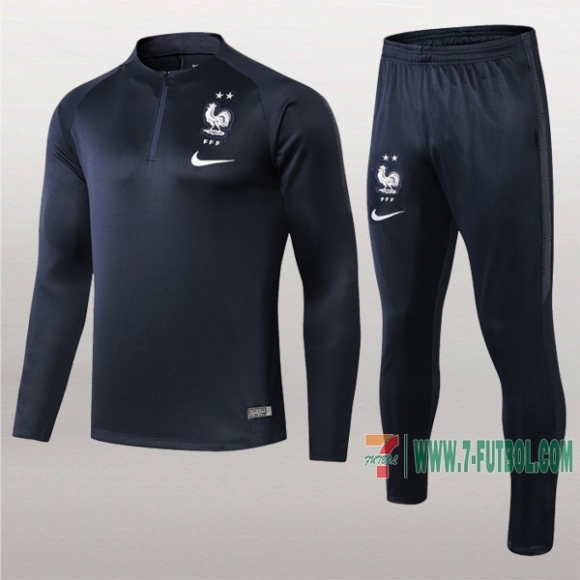 7-Futbol: Termicas Original Chandal Del Francia Azul Oscuro Medio Zip 2019 2020