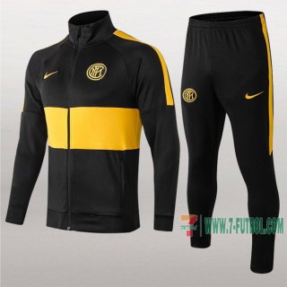 7-Futbol: La Nueva Clasico Chaqueta Chandal Del Inter Milan Negra/Amarilla Cremallera 2019 2020