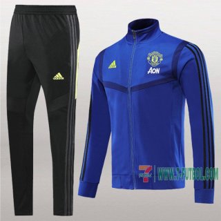 7-Futbol: La Nuevo Retro Chaqueta Chandal Del Manchester United Azul Cremallera 2019 2020