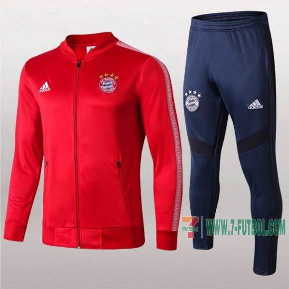 7-Futbol: Termicas Nueva Chaqueta Chandal Del Bayern Munich Roja/Blancas Cremallera 2019 2020