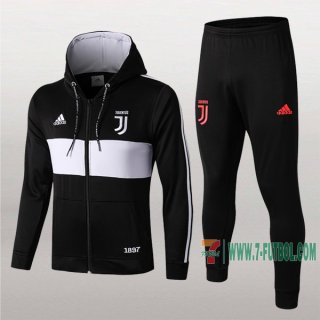 7-Futbol: La Nueva Termicas Chaqueta Chandal Del Juventus Con Capucha Negra/Blancas Cremallera 2019 2020