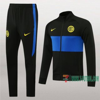 7-Futbol: La Nuevo Chaqueta Chandal Del Inter Milan Negra/Azul Cremallera 2020 2021