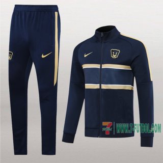 7-Futbol: Nueva Retro Chaqueta Chandal Del Pumas Unam Azul Marino Cremallera 2020/2021