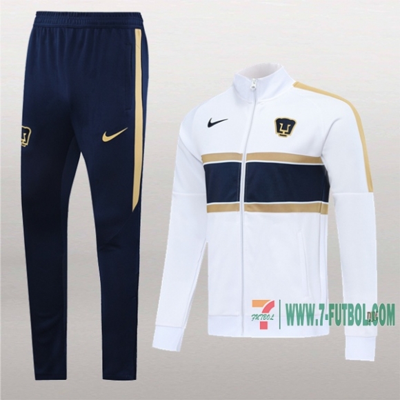 7-Futbol: Nueva Clasicas Chaqueta Chandal Del Pumas Unam Blancas Cremallera 2020 2021