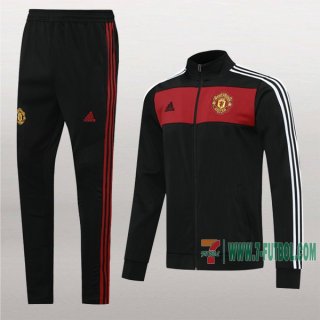 7-Futbol: La Nueva Clasicas Chaqueta Chandal Del Manchester United Negra Cremallera 2020-2021