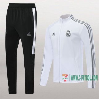 7-Futbol: Termicas Clasicas Chaqueta Chandal Del Real Madrid Blancas Cremallera 2020/2021