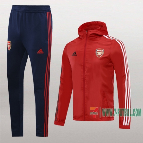 7-Futbol: Nuevas Clasicas Chaqueta Chandal Rompeviento Del Arsenal Fc Con Capucha Roja Cremallera 2020 2021