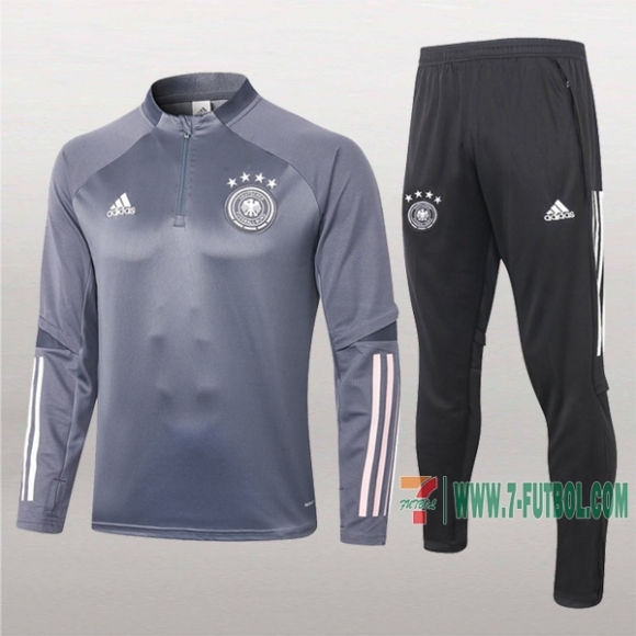 7-Futbol: La Nueva Clasico Chandal Del Alemania Gris Claro Medio Zip 2020 2021