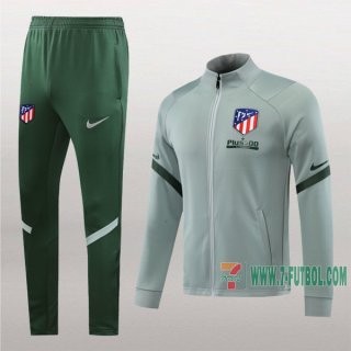 7-Futbol: La Nueva Retro Chaqueta Chandal Del Atletico Madrid Gris Cremallera 2020 2021