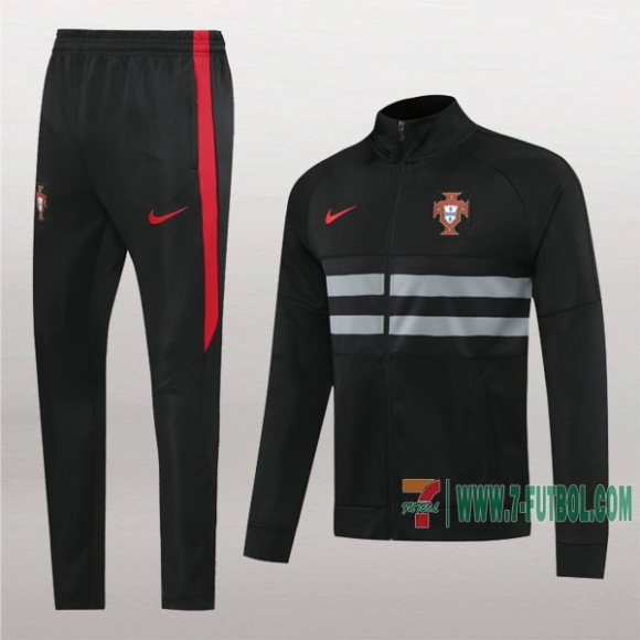 7-Futbol: Termicas Nueva Chaqueta Chandal Del Portugal Negra Cremallera 2020 2021