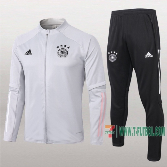 7-Futbol: Termicas Clasicas Chaqueta Chandal Del Alemania Gris Claro Cremallera 2020-2021