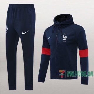 7-Futbol: Nueva Clasicas Chaqueta Chandal Del Francia Con Capucha Azul Marino Cremallera 2020 2021