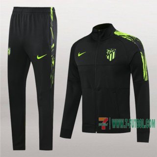 7-Futbol: Nueva Clasico Chaqueta Chandal Del Atletico Madrid Negra Verde Cremallera 2020 2021