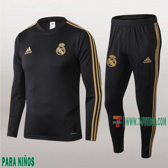 7-Futbol: La Nueva Sudaderas Chandal Real Madrid Para Niños Negra 2019/2020