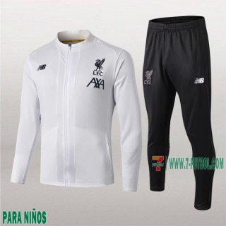 7-Futbol: La Nueva Chaquetas Chandal Fc Liverpool Para Niños Cremallera Blancas 2019/2020