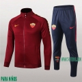 7-Futbol: Las Nuevas Chaquetas Chandal As Roma Para Niños Cremallera Castano 2019/2020