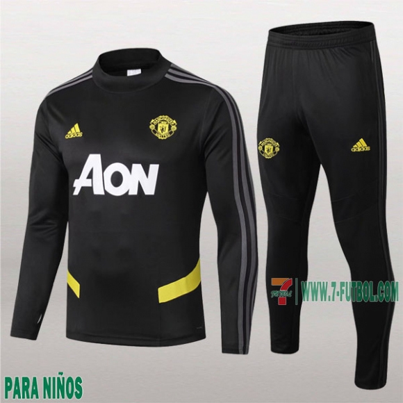 7-Futbol: Las Nuevas Sudaderas Chandal Manchester United Para Niños Negra 2019/2020