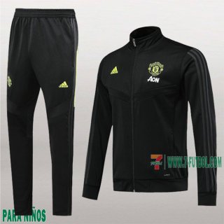 7-Futbol: La Nuevo Chaquetas Chandal Manchester United Para Niños Cremallera Negra 2019/2020