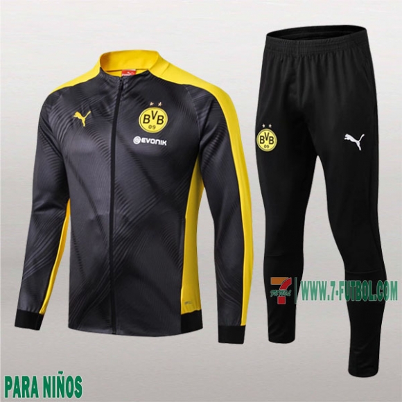 7-Futbol: Las Nuevas Chaquetas Chandal Borussia Dortmund Para Niños Cremallera Negra 2019/2020