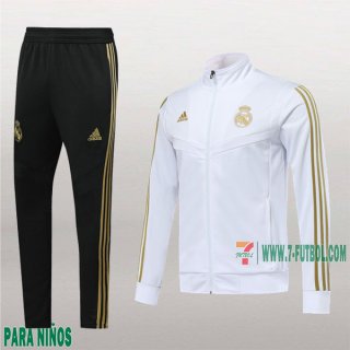 7-Futbol: La Nueva Chaquetas Chandal Real Madrid Para Niños Cremallera Cuello Alto Blancas 2019/2020