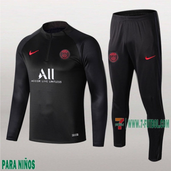 7-Futbol: La Nueva Chandal Psg Paris Saint Germain Para Niños Medio Zip Negra 2019/2020