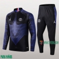 7-Futbol: La Nuevo Chandal Psg Paris Saint Germain Para Niños Medio Zip Negra/Azul 2019/2020