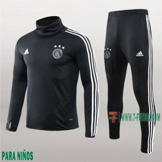 7-Futbol: La Nuevo Sudaderas Chandal Ajax Amsterdam Para Niños Cuello Alto Negra 2019/2020