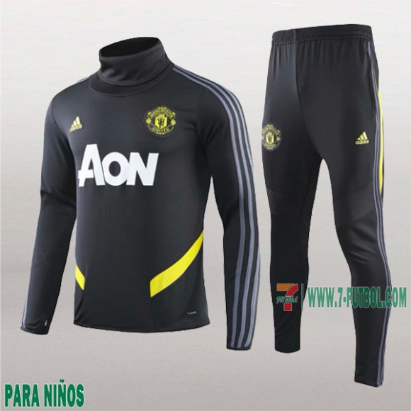 7-Futbol: La Nueva Sudaderas Chandal Manchester United Para Niños Cuello Alto Negra 2019/2020