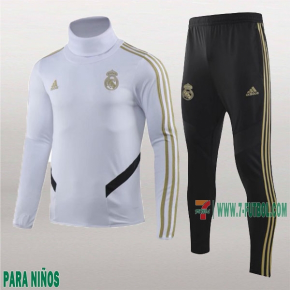 7-Futbol: La Nuevo Sudaderas Chandal Real Madrid Para Niños Cuello Alto Blancas 2019/2020