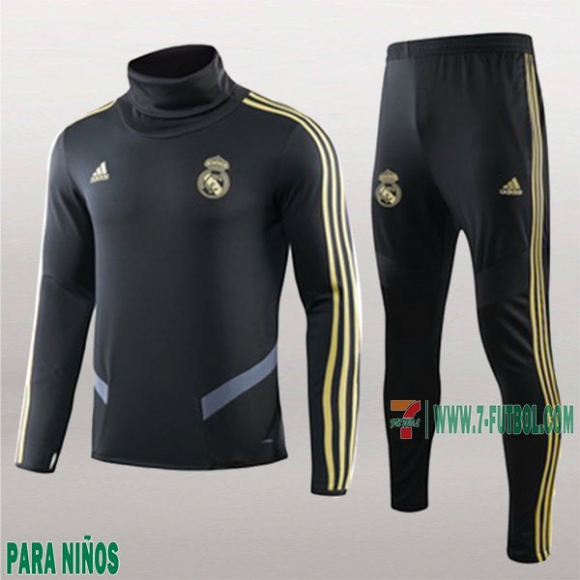 7-Futbol: Las Nuevas Sudaderas Chandal Real Madrid Para Niños Cuello Alto Negra 2019/2020